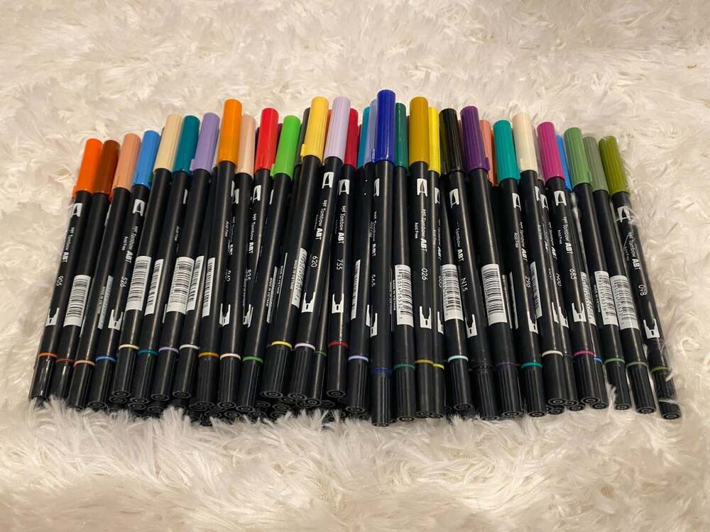 Tombow ABT Dual-Brush Pens LOT 97 Pens - INSPECTED AND TESTED - EXCELLENT